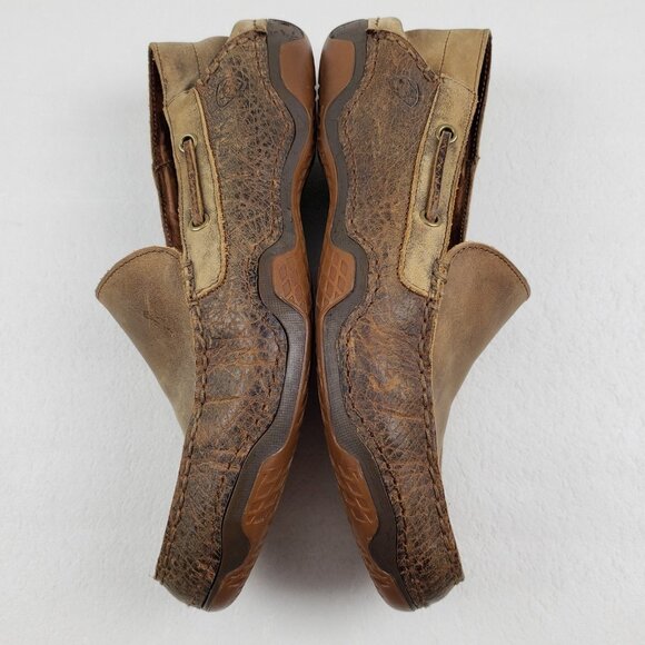 Ariat Gleeson 4LR Slip On Loafer Mens 11 D Brown Leather Moccasin Casual Shoe - Picture 5 of 13